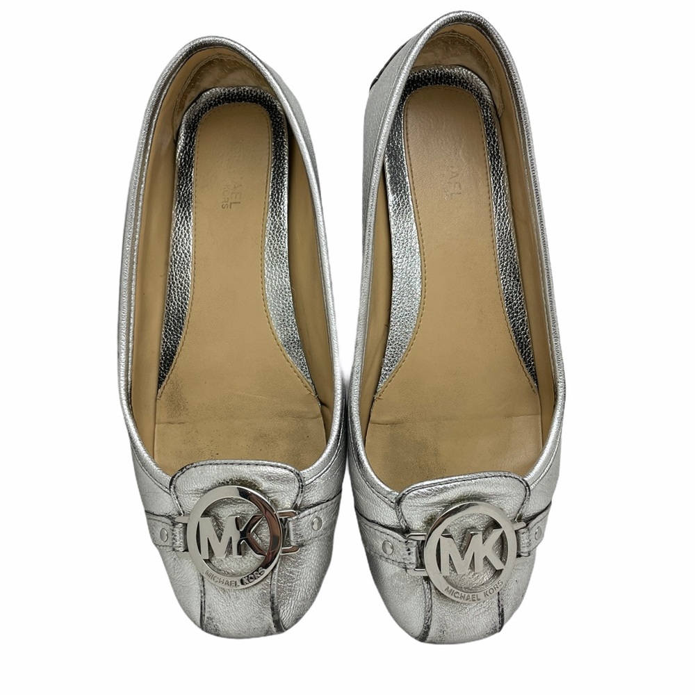 ✨Michael Kors Fulton Moccasin Metallic Silver